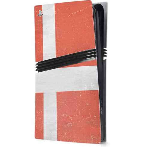 Denmark Flag Distressed PS5 Pro Console Skin